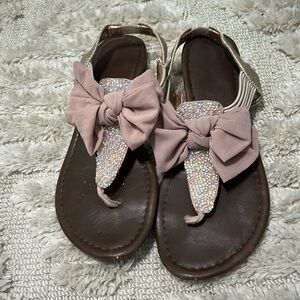 Material Girl blush bow flat sandals